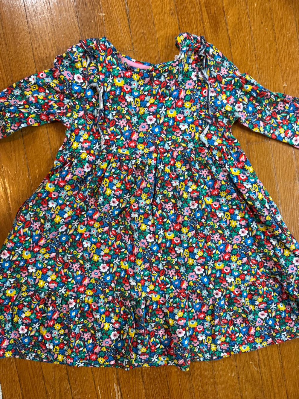 Mini Boden Pastel Floral One-Piece with Blue Logo
